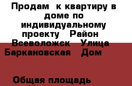 Продам 1к.квартиру в доме по индивидуальному проекту › Район ­ Всеволожск › Улица ­ Баркановская › Дом ­ 121 › Общая площадь ­ 37 › Цена ­ 3 200 000 - Ленинградская обл., Всеволожский р-н, Всеволожск г. Недвижимость » Квартиры продажа   . Ленинградская обл.